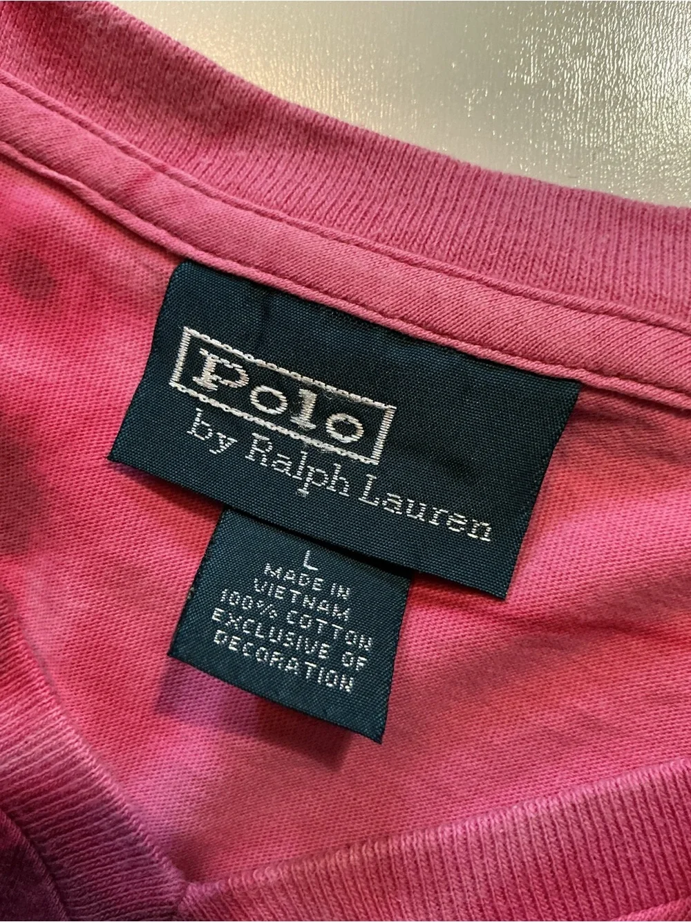 Vintage Polo Ralph Lauren Pony Logo Tie Dye V Neck 100% Cotton S/S T-Shirt